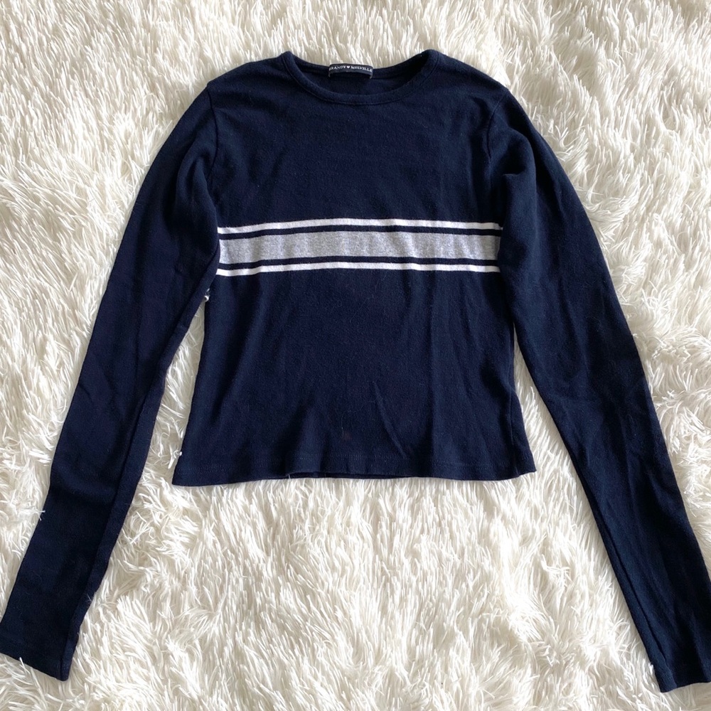 Brandy Melville Cropped Long Sleeve With Stripes